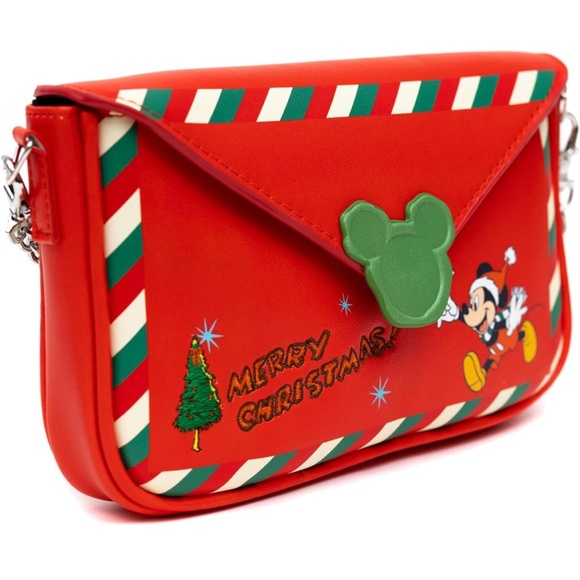 NEW Disney Mickey Mouse letter to Santa crossbody bag envelope clutch Holiday - Picture 3 of 5